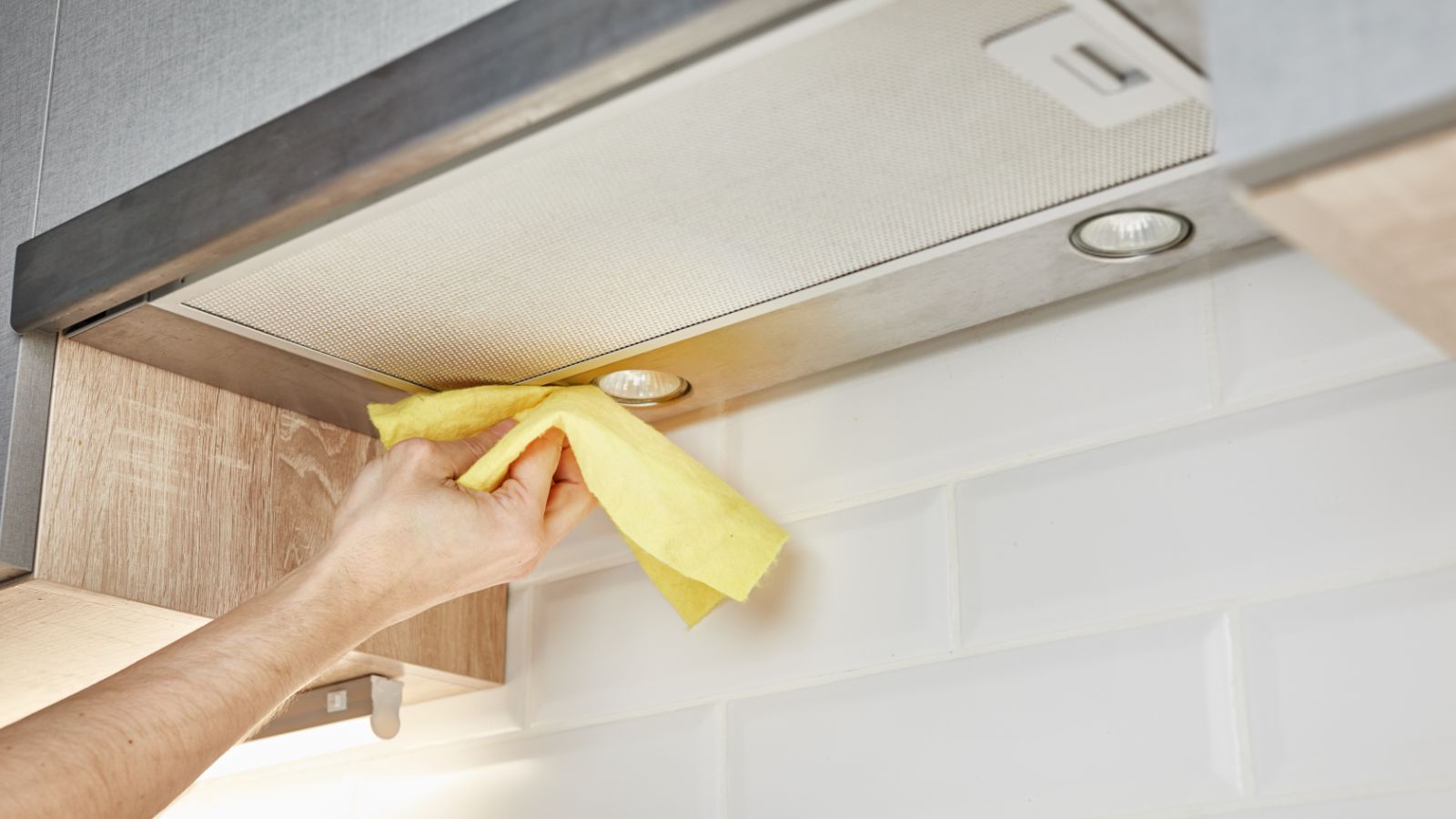 Cleaning the kitchen with naked cleaners